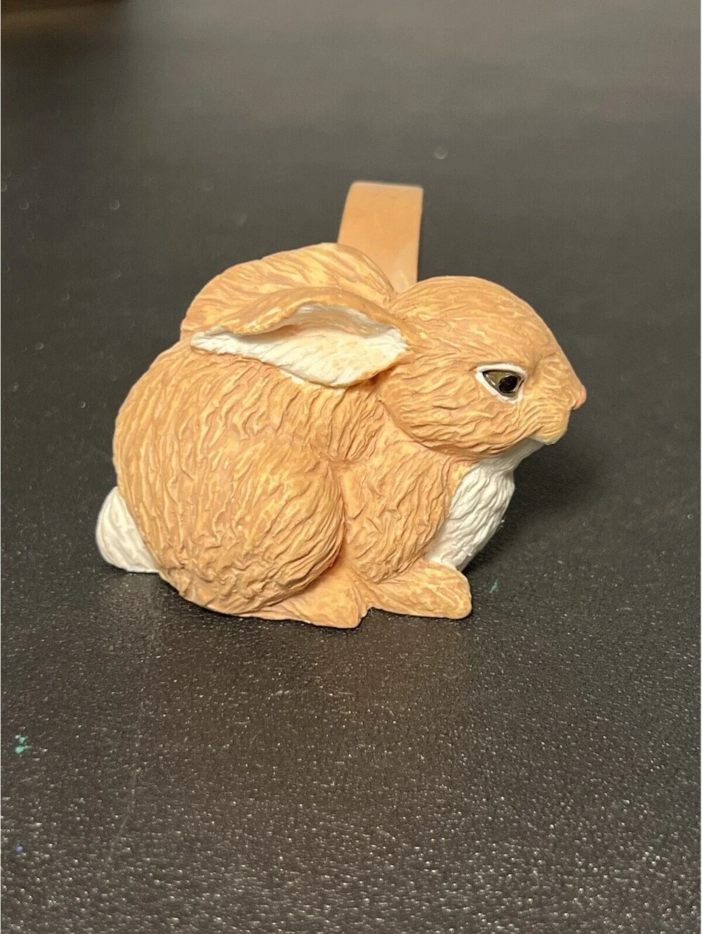 Vintage 1990s Set Of 10 Bunny Rabbit Figural Resin Napkin Rings, 2.5x2”
